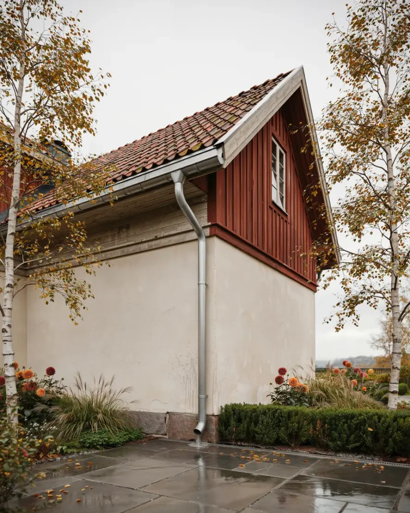 takavvattning som fungerar ret runt s undviker villa gare fuktskador vid takfot och fasad